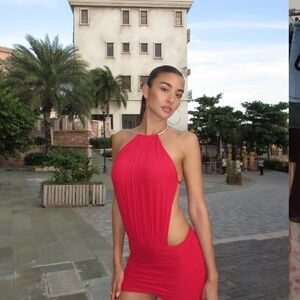 Tiger Mist Evanna Red Cutout Mini Dress